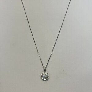 Tocara Beautiful Sterling Silver and DiAmi Pendant Necklace (J52)